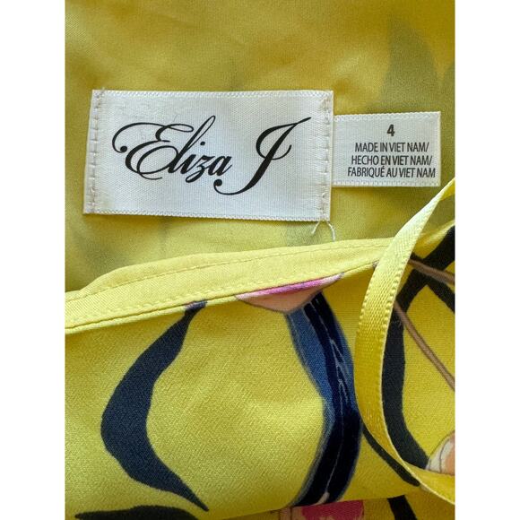 New ~ ELIZA J ~ Spring Floral Cap Sleeve A-Line Dress Size 4 - Picture 8 of 9